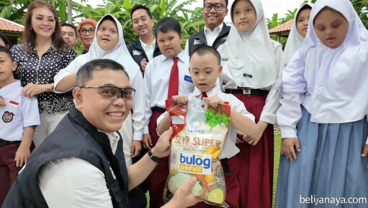 Hari Anak Nasional, BULOG Salurkan 500 Paket Beras bagi Siswa Penyandang Disabilitas