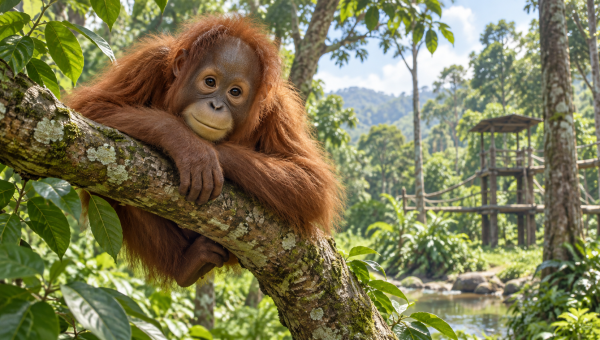 Orang Utan Remaja Diselamatkan di Area Perkebunan Kutim