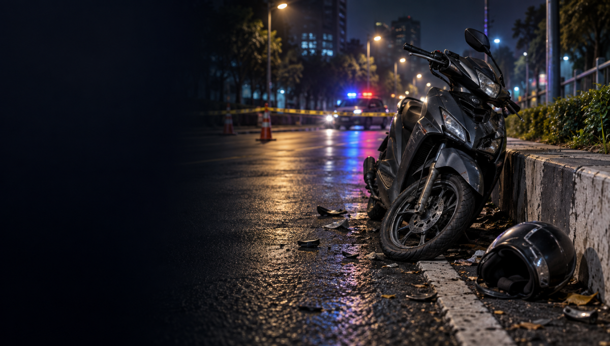 Diduga Mabuk, Pengendara Motor Tewas Tabrak Trotoar