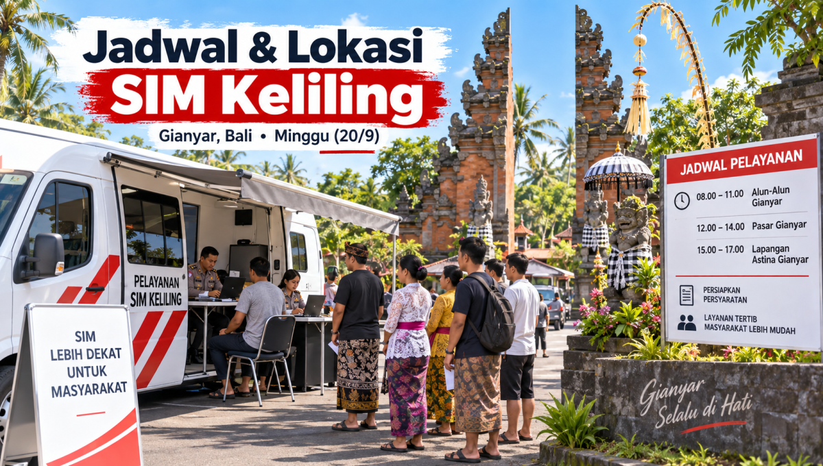Jadwal dan Lokasi SIM Keliling di Gianyar Bali Minggu (20/9), Silakan Cek!