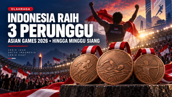 Indonesia Baru Raih 3 Perunggu di Asian Games 2026 hingga Minggu Siang